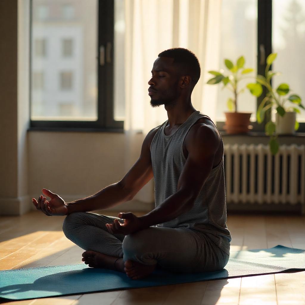 Meditation rum med naturligt ljus